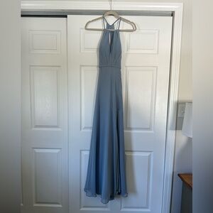 Dusty Blue bridesmaid dress from Azazie. Style: Evalleen size: 2